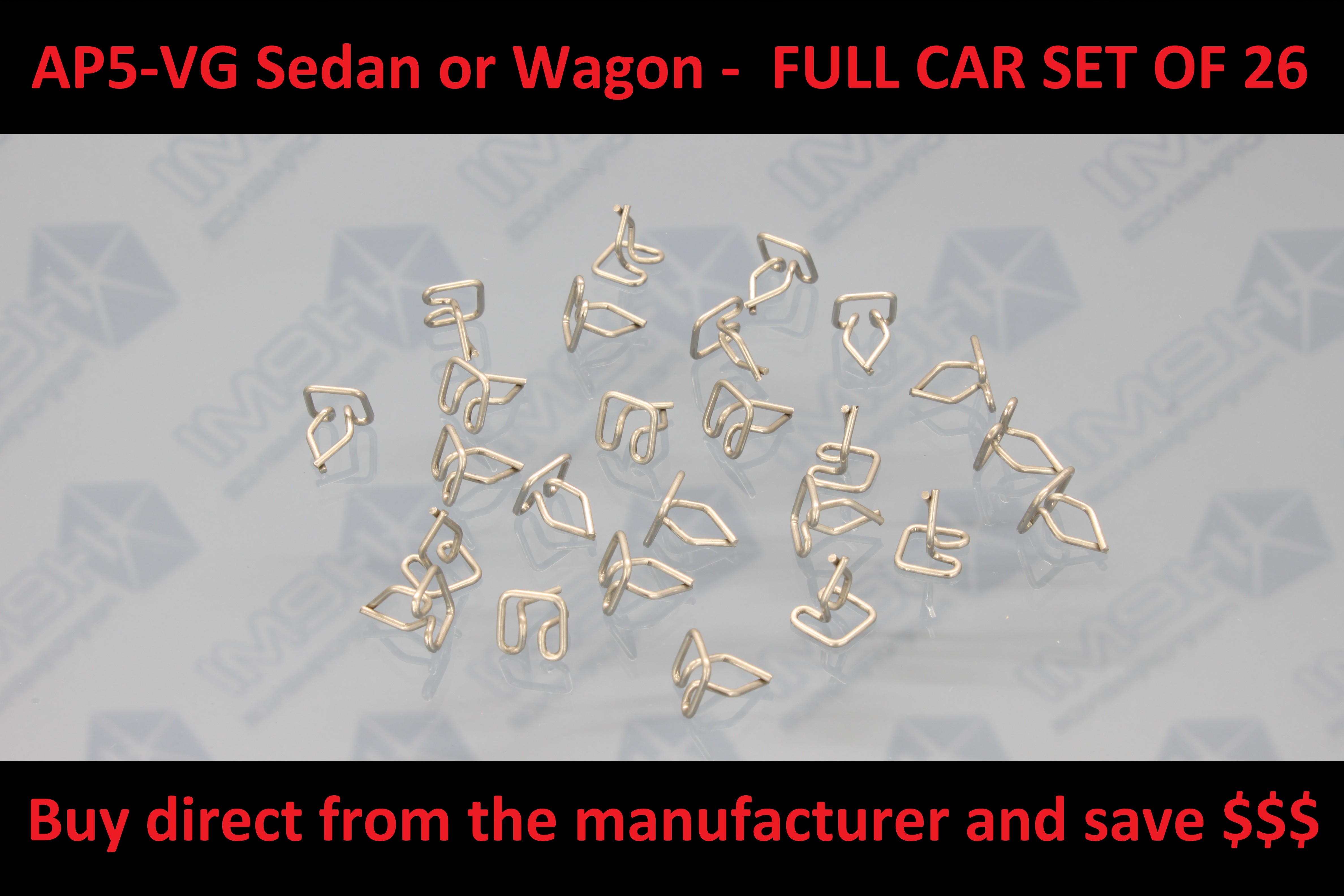 Top of door Exterior Mold Fastener Clip Set : Suit AP5 / AP6 / VC / VE / VF / VG Sedan & Wagon Car SET ( 26 pieces )