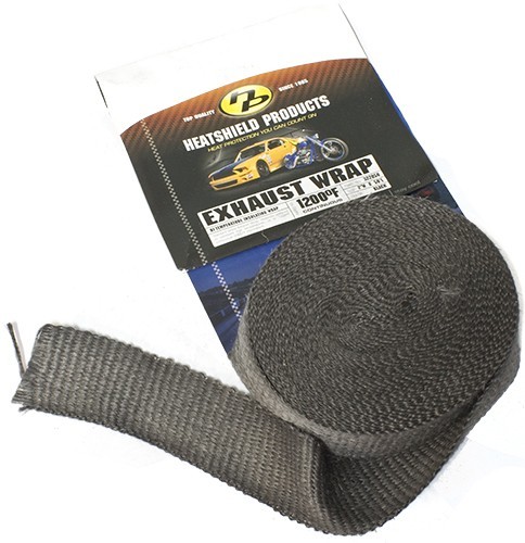 Heatshield Products : Exhaust Wrap : BLACK : 50mm X 15m (2" X 50ft.) : Vermiculite Coating rated to 1200 Degrees F.