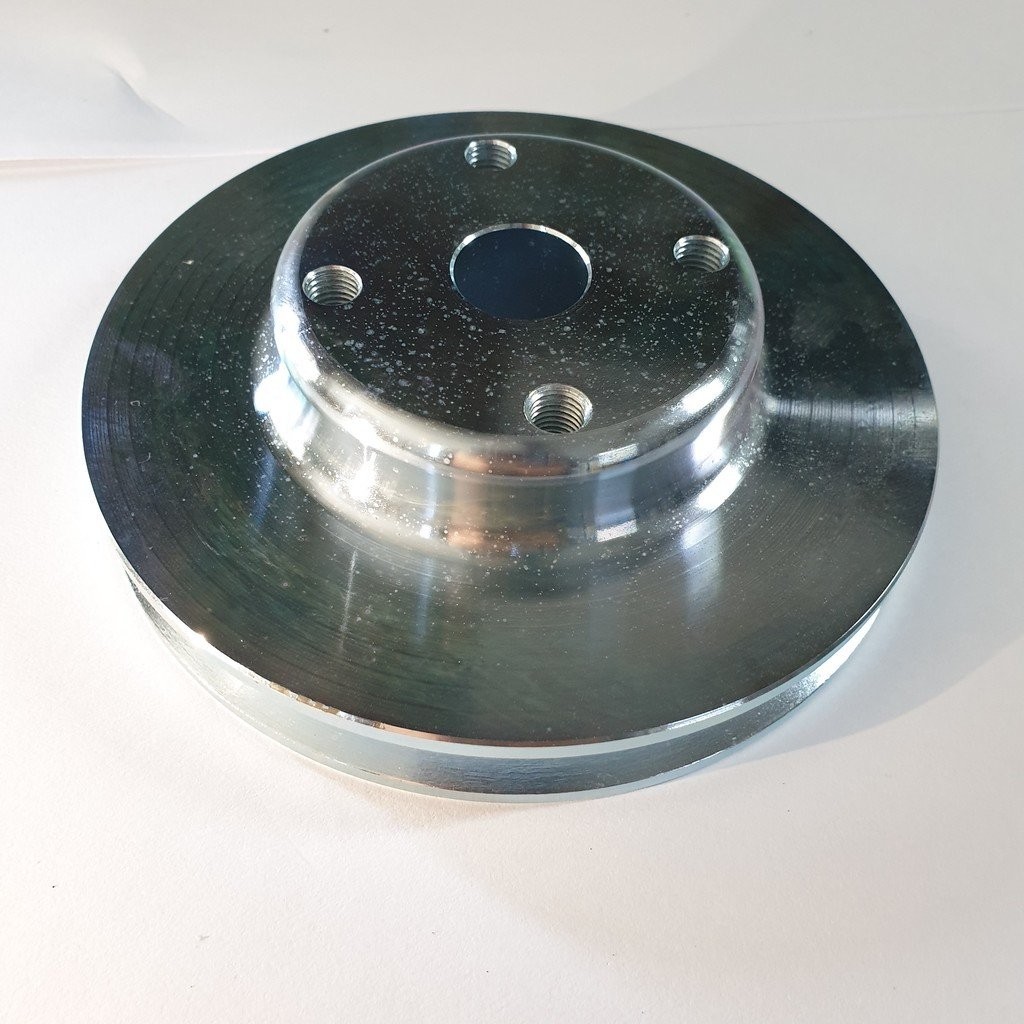 Billet Steel Water Pump Pulley : suit Small Block Thermal Fan Clutch Hub (Zinc Plated)