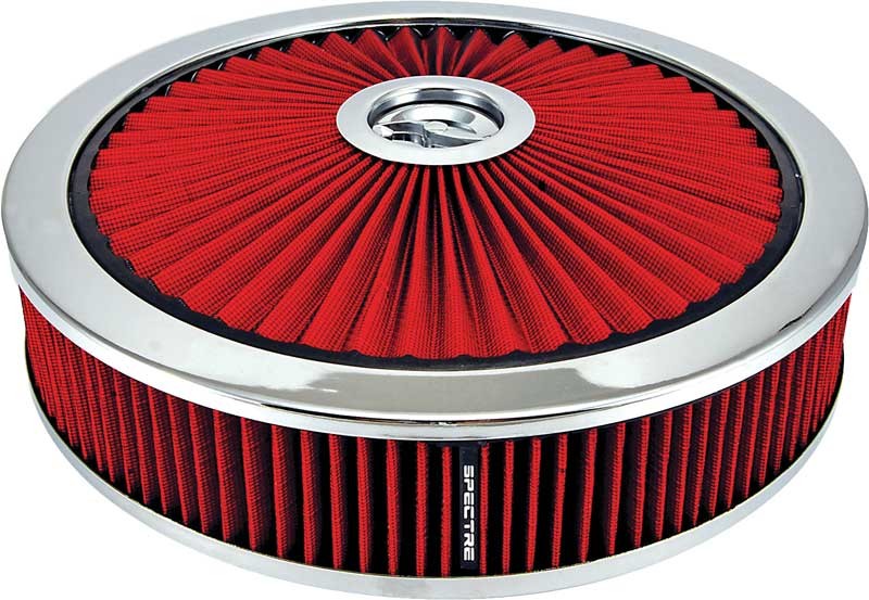 14-Inch Hi Flow Air Cleaner [Red, 3-Inch filter height]