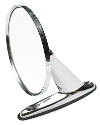 Universal Round Door Side Mirror : Chrome