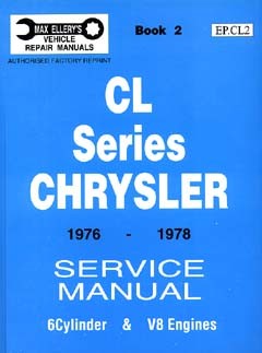 Workshop Service Manual : Valiant 1976-1978 CL (book 2)
