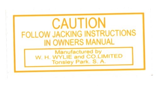 Jack Base Plate 'Caution' Decal