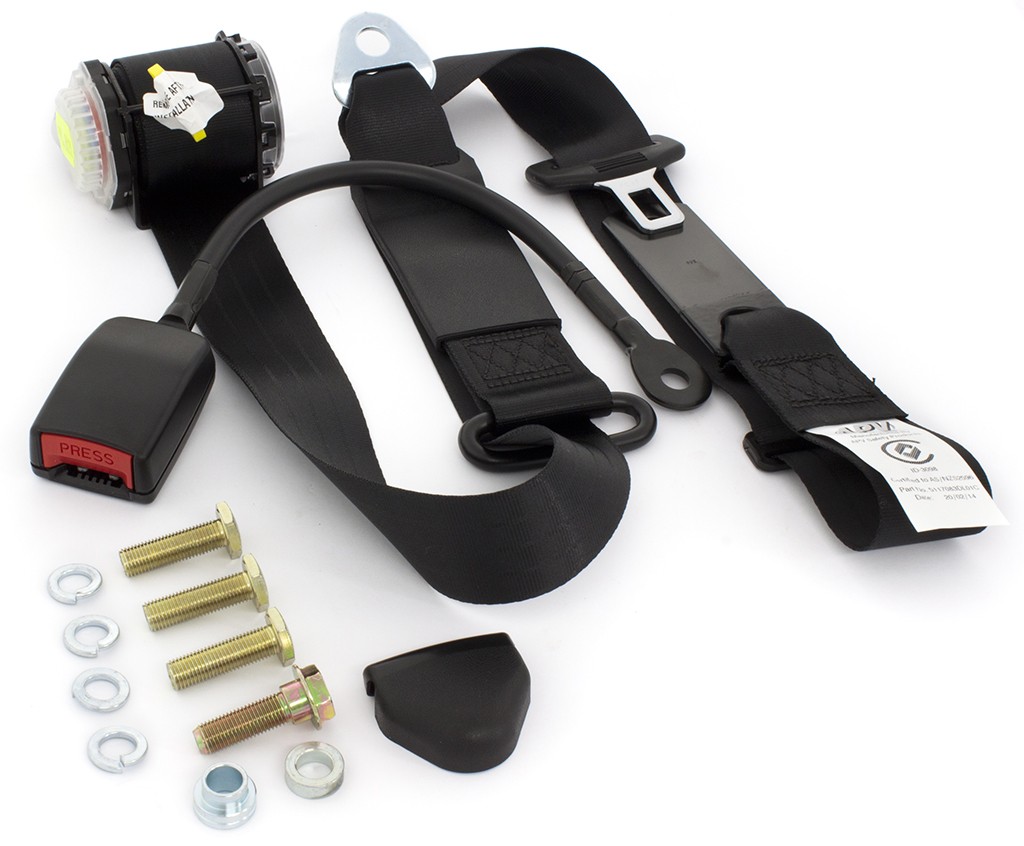 Front Retractable Lap-Sash Seat Belt with Drop-Link (left-hand) : suit VF/VG Hardtop w/ bucket seats (400mm stalk)