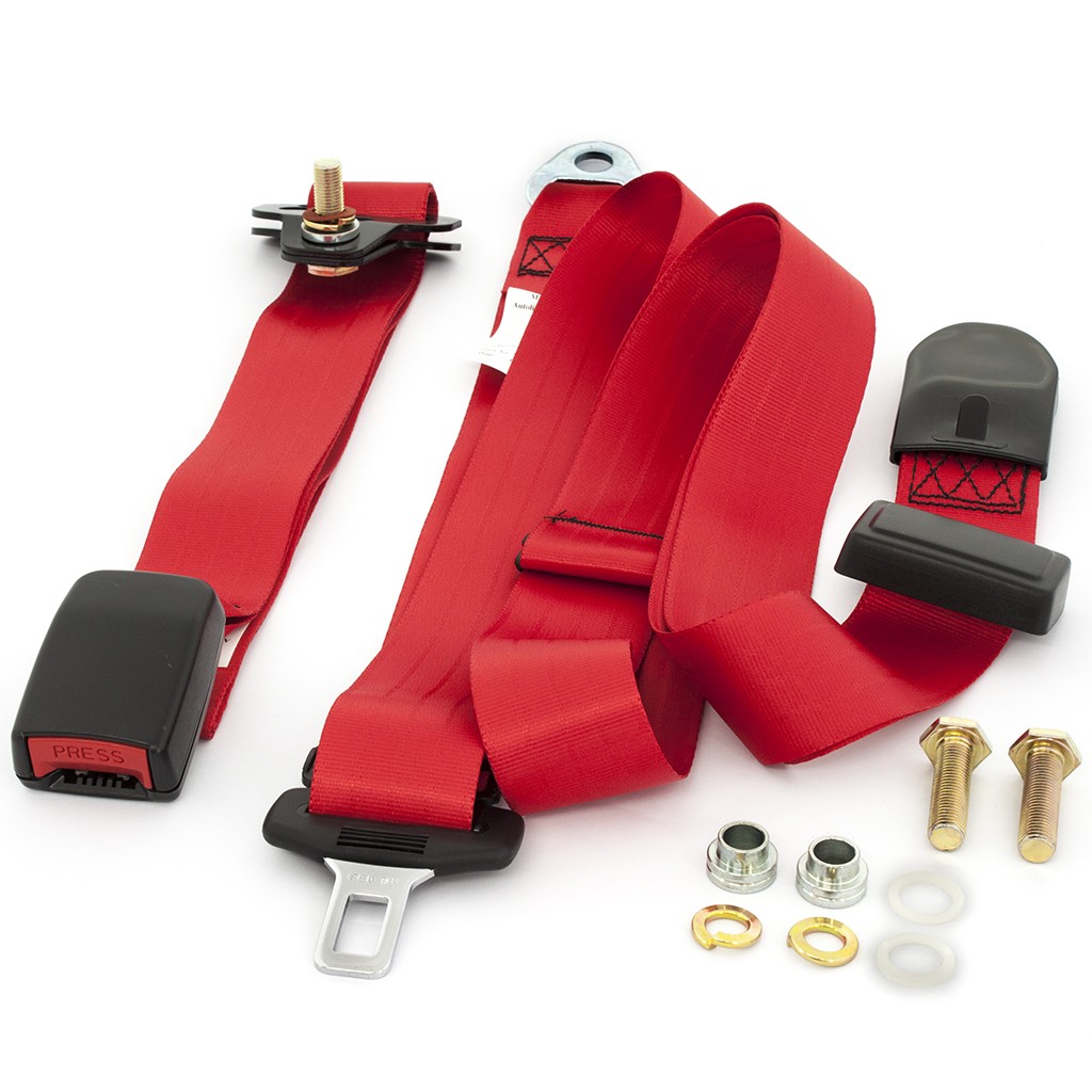 Lap-Sash Seat Belt : suit bench seats (webbed adjustable) : Red