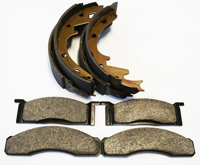 Rear Brake Shoe & Front Brake Pad Package : suit 9" drums & VG/VH calipers