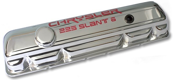 Chrome Rocker Cover Kit (with red call-out decal) : suit Slant 6