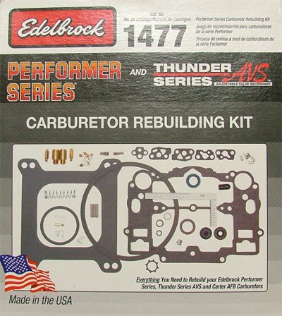 Four-Barrel Carburetor Rebuild Kit : Carter Afb / Edelbrock Performer / Thunder Series