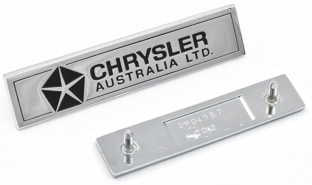 Reproduction "Chrysler Australia Ltd." Badge : suit CL/CM & Galant/Sigma