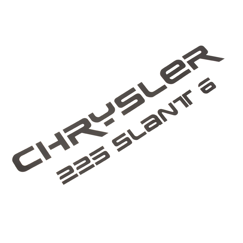 Stencil Cut "Chrysler / Slant 225" Tappet Cover Decal (in black)