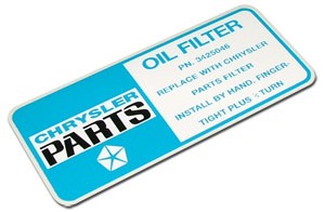 Oil Filter Decal : Z9 Filters