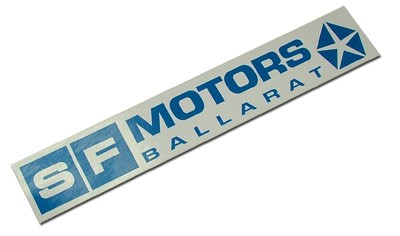 "SF Motors" Restoration Dealer Screen Decal