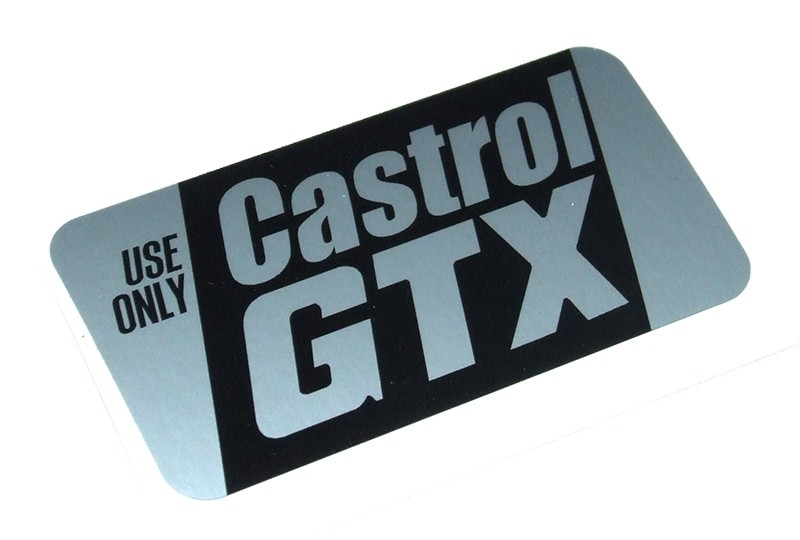 "Use Only Castrol GTX" Restoration Decal