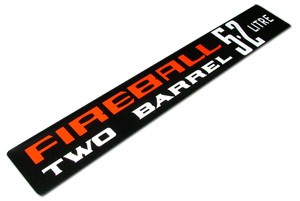 "Fireball Two-Barrel 5.2 Litre" Air Cleaner Decal : VJ/VK