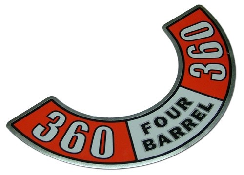 "360 Four-Barrel" Air Cleaner Decal