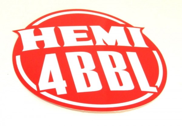 Custom "Hemi 4-Bbl" Decklid Decal (Red)