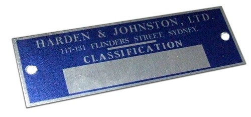Harden & Johnston Id Plate