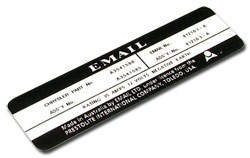 EMAIL Alternator Id Plate Overlay Decal : suit VG/VH
