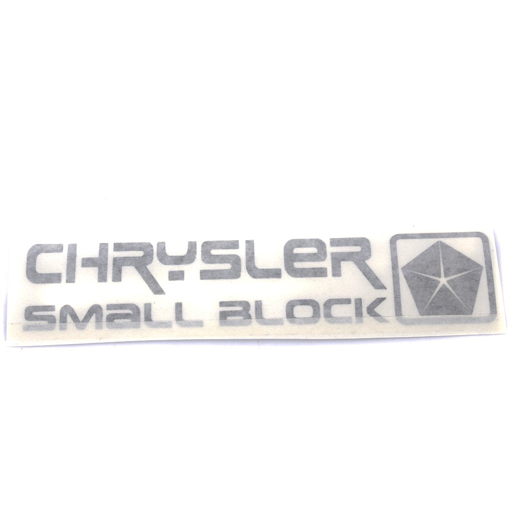 Stencil Cut "Chrysler / Small Block" Tappet Cover Decal (in Black)