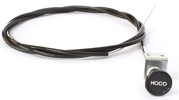 Reproduction Bonnet Release Cable : suit VF/VG (metal bracket, round knob) : 1/2 meter overlength