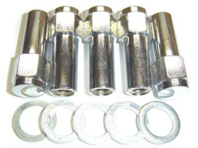 Chrome Mag Nut and Washer (overlength) : 1/2" : Right hand thread