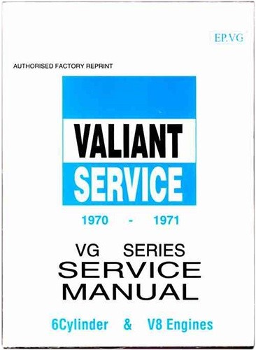Workshop Service Manual : Valiant 1970-1971 VG