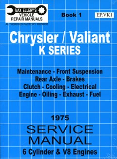 Workshop Service Manual : Valiant 1975 VK (book 1)