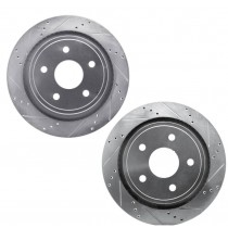 Rear Disc Brake Rotors : Drilled & Slotted : Matched Pair : suits 2004-2021 Chrysler/Dodge/Jeep/Ram models (see listing for specific applications)