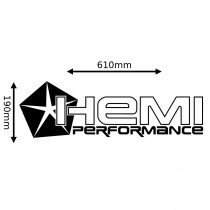 Stencil Cut "Hemi Performance" Logo Decal (610x190mm) : Black