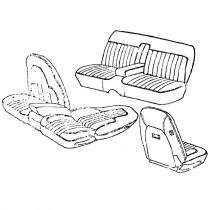 Seat Skin Trim Kit : VJ Hardtop : Black : ( Trim code X1)