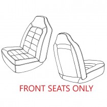 FRONT ONLY: Seat Skin Trim Kit  : VF sedan "Pacer" : X1 Black : (Reclining Front Bucket, Rear Bench)
