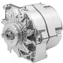 Alternator : 140 AMP : GM/Delco style : Chrome Retro (Alternator bracket kit also required with this unit)