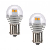 Narva AMBER coloured LED Globes (PAIR) : replaces single filament indicator globes (BAU15s 12v)