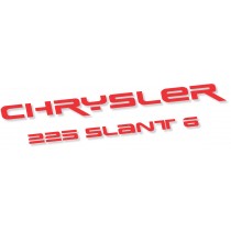Stencil Cut "Chrysler / Slant 225" Tappet Cover Decal (in red)