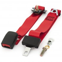 Center Lap-Only Seat Belt : suit bench seats (webbed adjustable) : Red