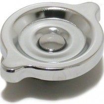 Chrome Oil Cap : Twist-lock : Sealed - Plain FLAT