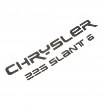 Stencil Cut "Chrysler / Slant 225" Tappet Cover Decal (in black)