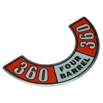 "360 Four-Barrel" Air Cleaner Decal