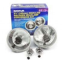 Narva Halogen Headlamp Conversion Kit : 5-¾" H4 (146mm - High/Low 60/55w)