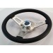 Complete Steering Wheel Kit, Leather Stitched : 3 Spoke Look-alike (Nostalgia series) : Chrome Mopar Centre  : suit VH/VJ/VK/CL/CM