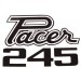 "Pacer 245" Boot Lid Decal : suit VG Pacer Hardtop & Sedan (Die-Cut)